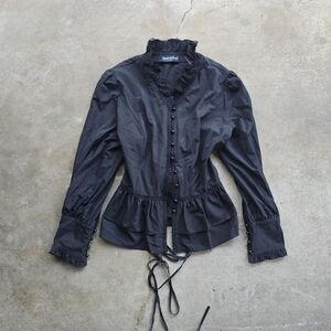 Scarlet Darkness Victorian Gothic Lace Blouse - XL